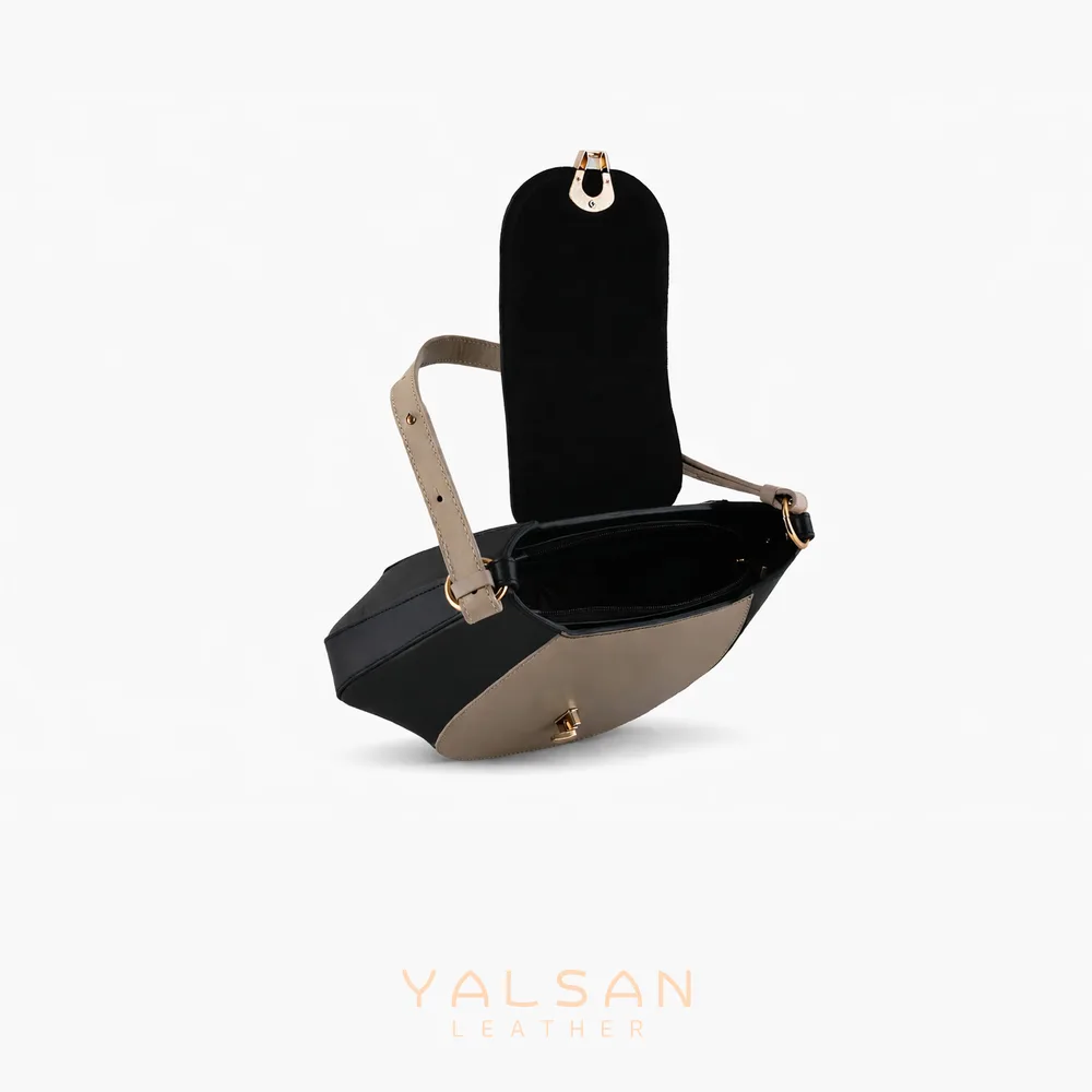 کیف دوشی زنانه مدل آوید کد 218-GN چرم یلسان — تصویر ۶