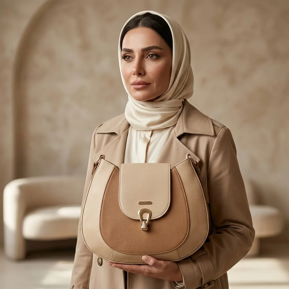 کیف دوشی زنانه مدل آوید کد 218-HR چرم یلسان — تصویر ۹