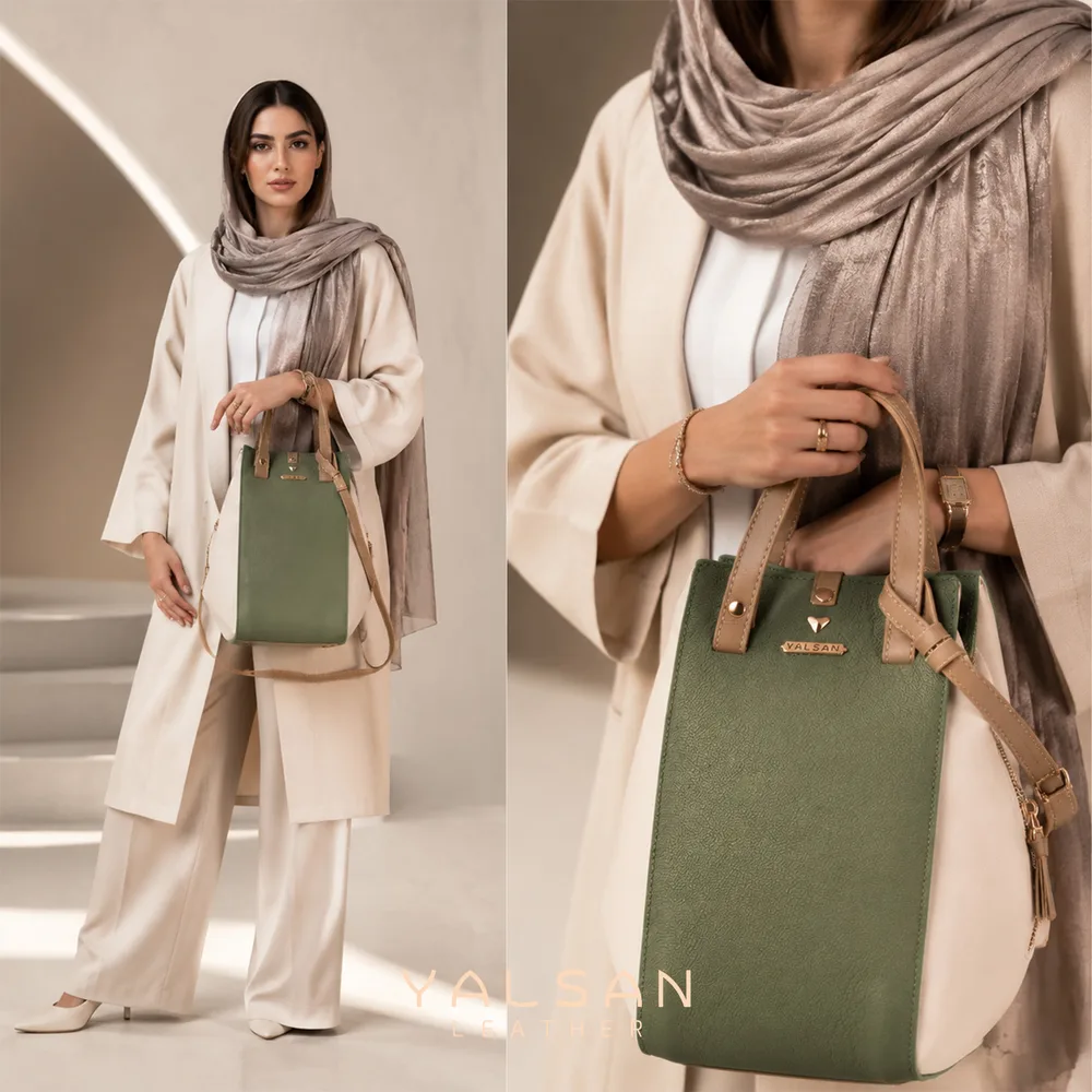 کیف دوشی و دستی زنانه مدل لیان کد047-MC چرم یلسان — تصویر ۹