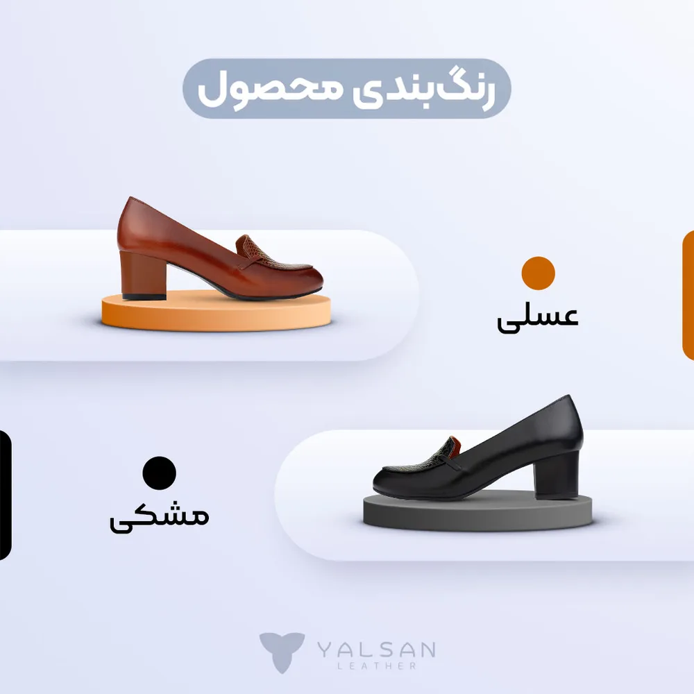 کفش پاشنه دار زنانه مدل کلارا کد 601-MRV چرم یلسان — تصویر ۳