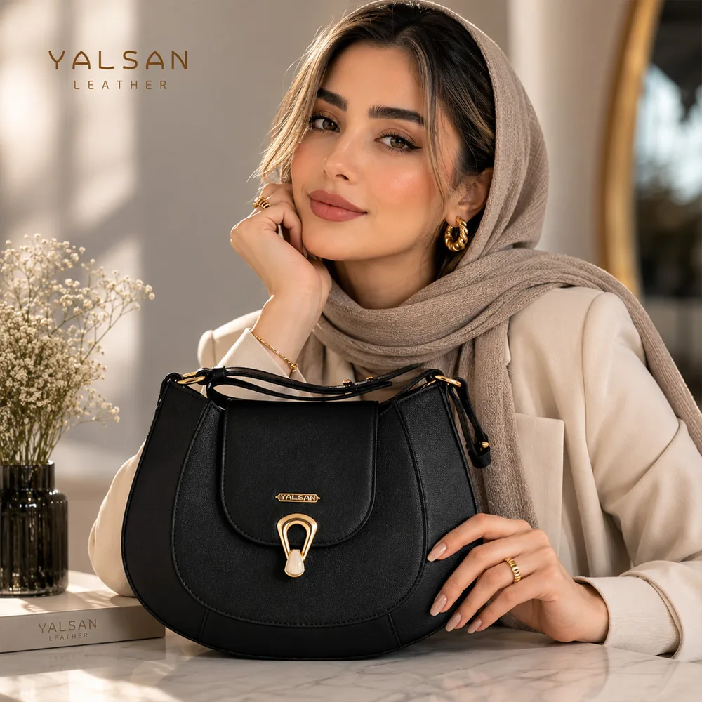 کیف دوشی زنانه مدل آوید کد 218-GN چرم یلسان — تصویر ۸