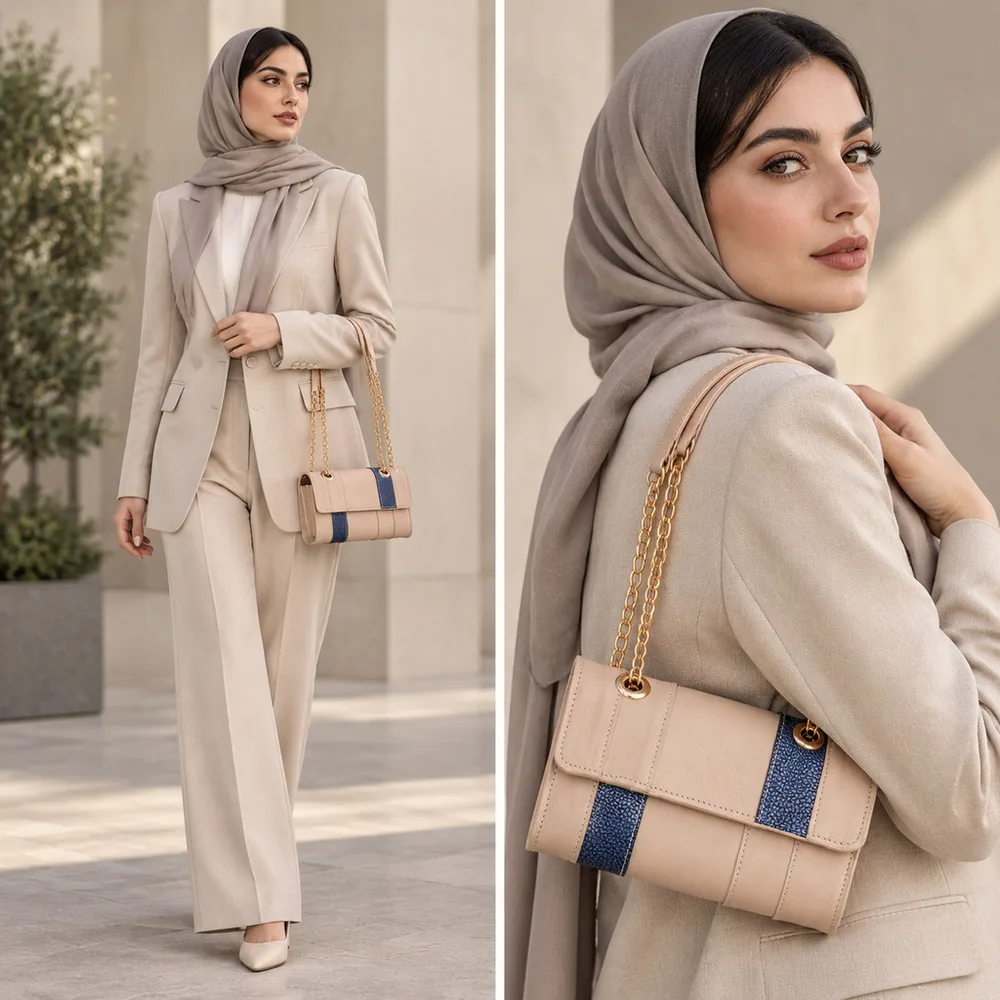 کیف دوشی زنانه مدل تیکا کد 213-SHT چرم یلسان — تصویر ۱۰