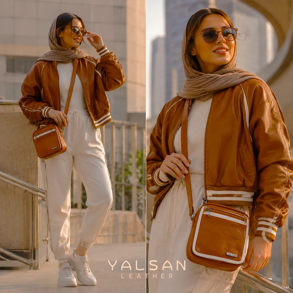 کیف دوشی و دستی مدل رهی کوچک کد 009-GF چرم یلسان — تصویر ۱۰