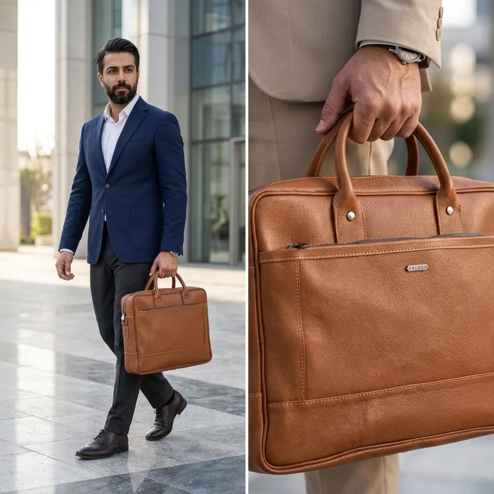 کیف اداری مردانه مدل نکو کد 013-MC چرم یلسان — تصویر ۱۱