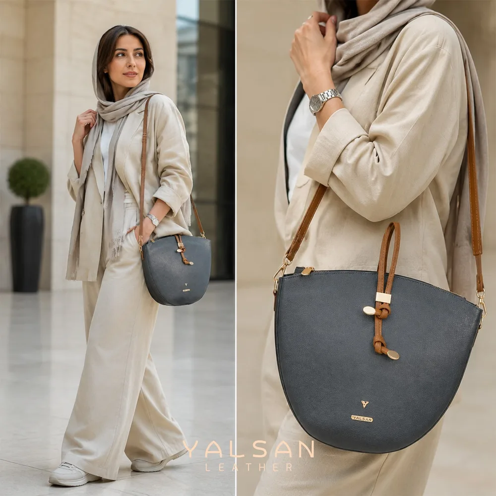کیف دوشی و دستی زنانه مدل گلوریا کد 089-MC چرم یلسان — تصویر ۹