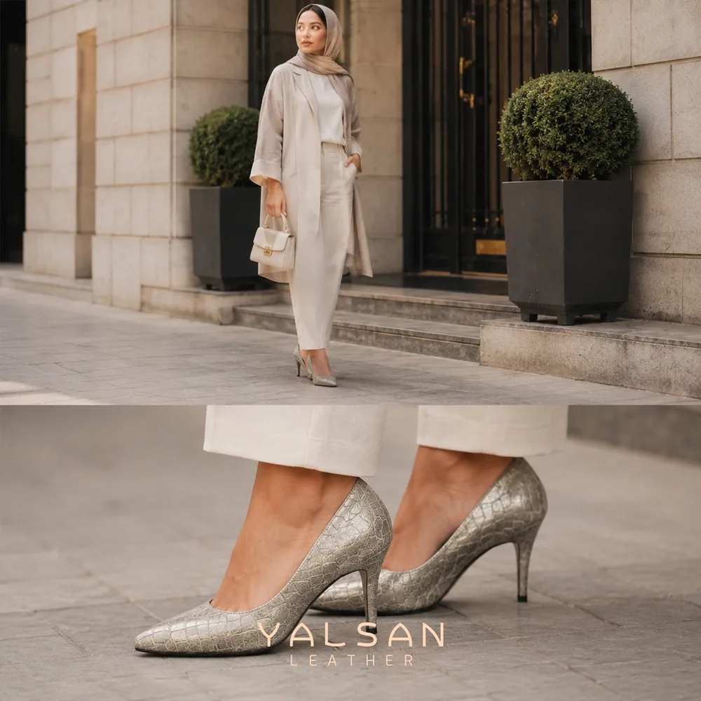 کفش پاشنه دار زنانه مدل اوپال کد 681-MNL چرم یلسان — تصویر ۸