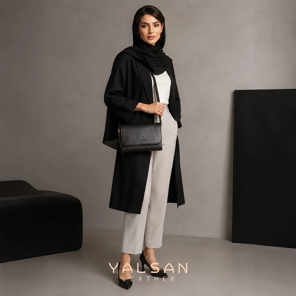 کیف دوشی زنانه مدل روناک کد 210-MC چرم یلسان — تصویر ۹