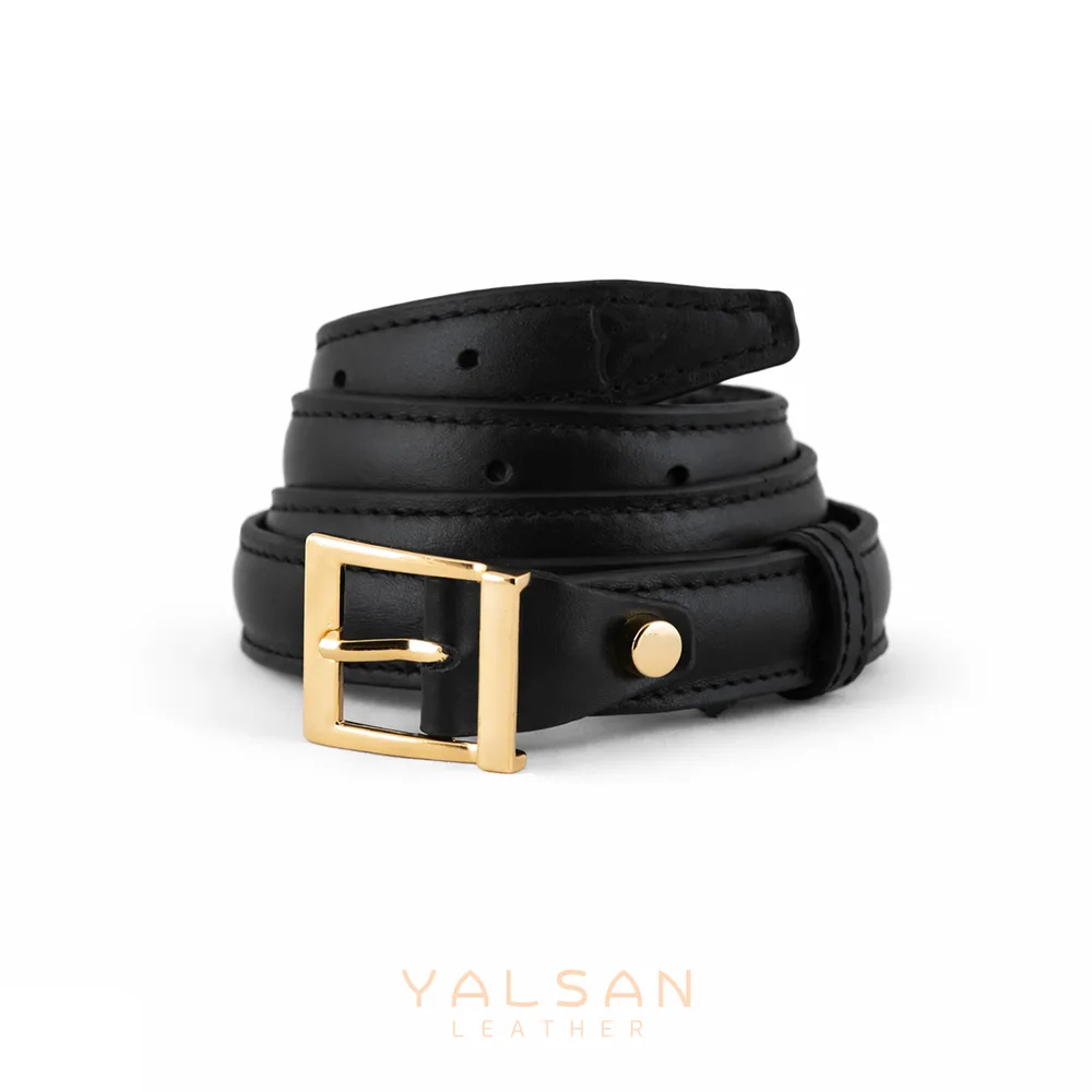 کمربند زنانه مدل آتیس کد 052-GN چرم یلسان — تصویر ۳