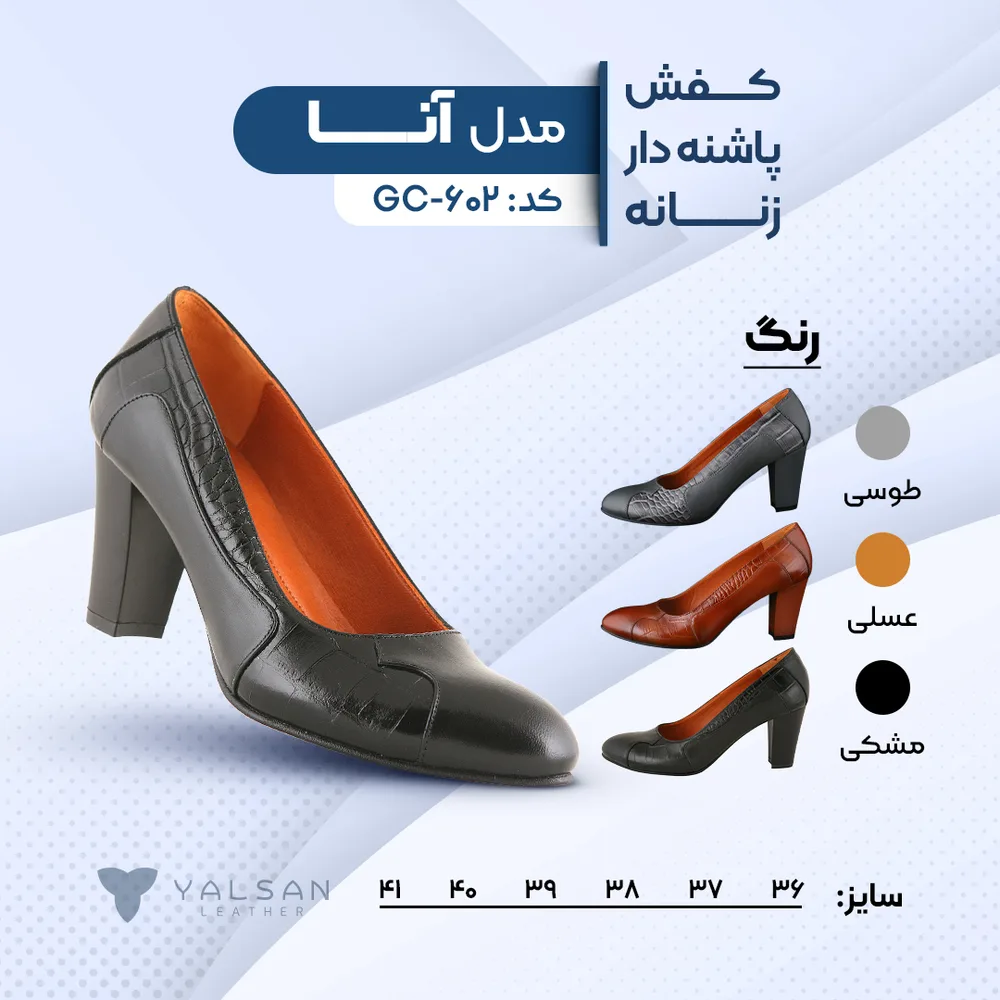 ست کیف و کفش زنانه مدل دلسا کد 904-ANA-GC چرم یلسان — تصویر ۵
