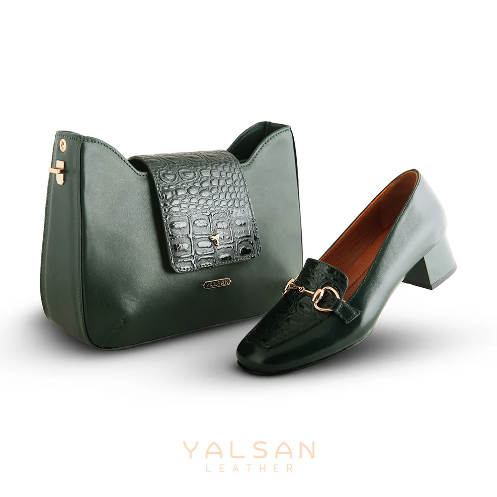 ست کیف و کفش زنانه مدل راشا کد 914-SERENA-GAN چرم یلسان — تصویر ۲