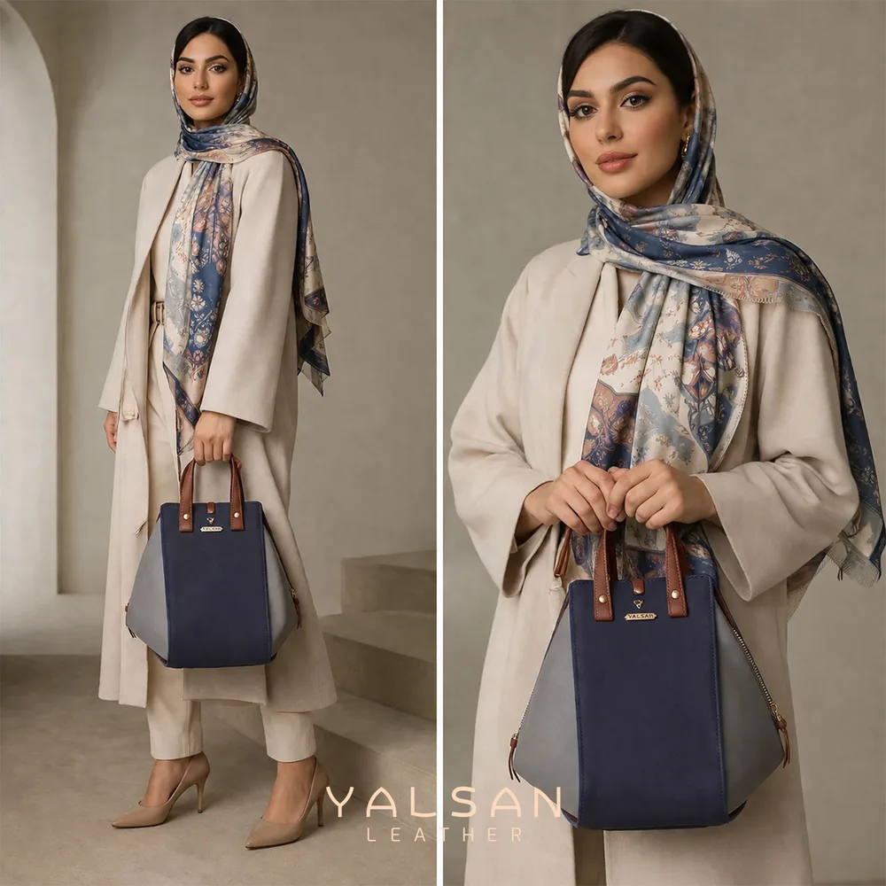 کیف دوشی و دستی زنانه مدل لیان کد 047-MC چرم یلسان — تصویر ۹