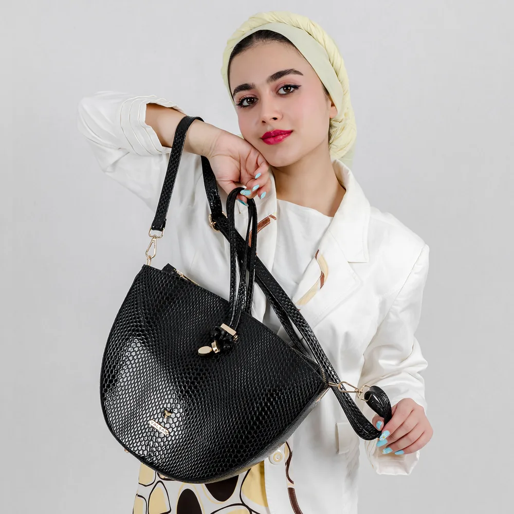 کیف دوشی و دستي زنانه مدل گلوريا کد 089-MRV چرم یلسان — تصویر ۱۰