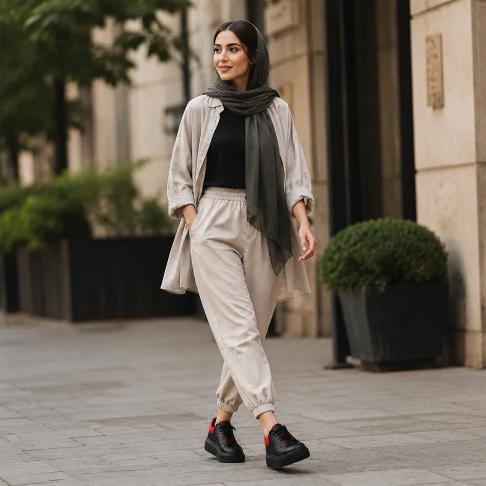 کفش روزمره زنانه مدل آترین کد 691-HRM چرم یلسان — تصویر ۱۰