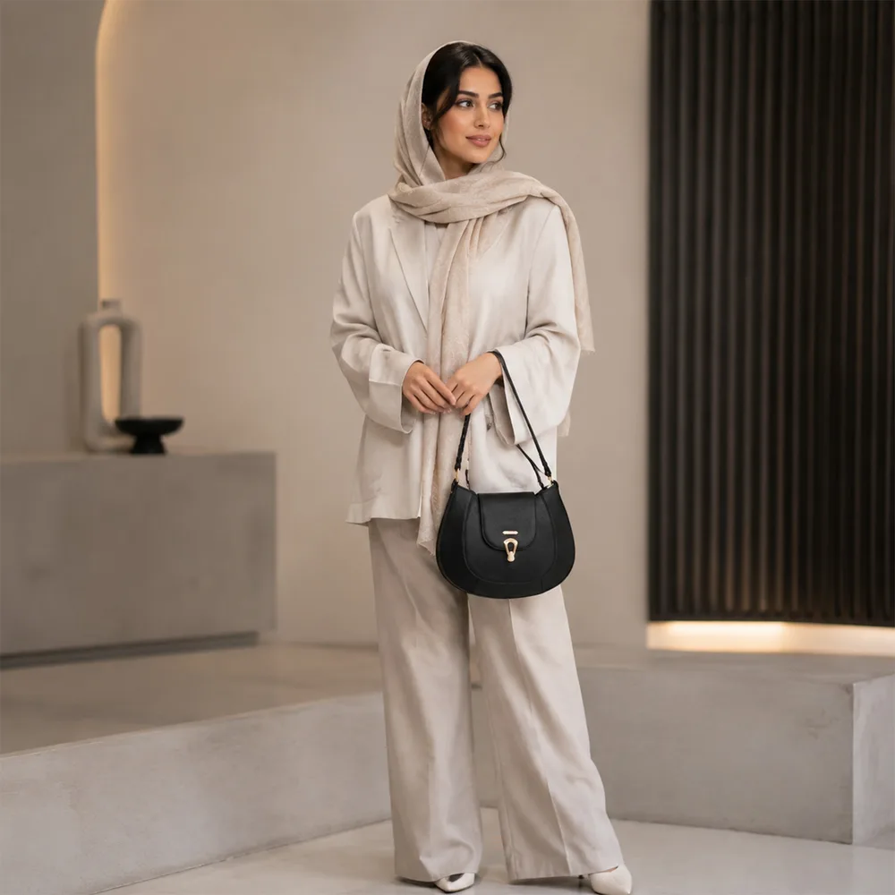 کیف دوشی زنانه مدل آوید کد 218-GN چرم یلسان — تصویر ۹