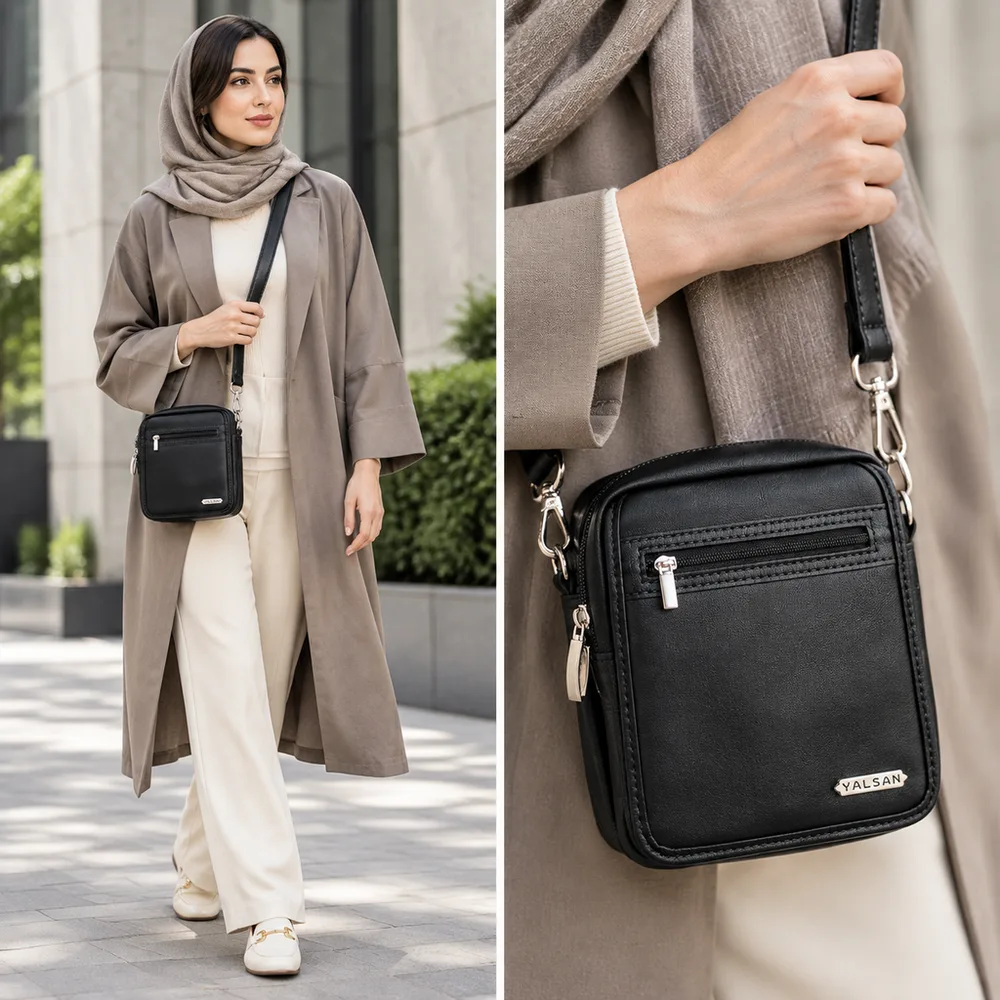 کیف دوشی مدل رهی کوچک کد 009-BS چرم یلسان — تصویر ۱۲