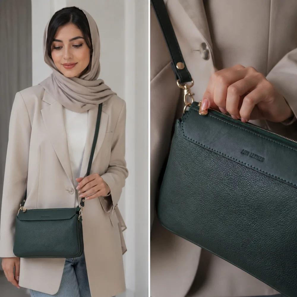 کیف دوشی زنانه چرم هشت پلاس مدل ۱۵۲۳ کد 120-8plus-MC چرم هشت پلاس — تصویر ۳