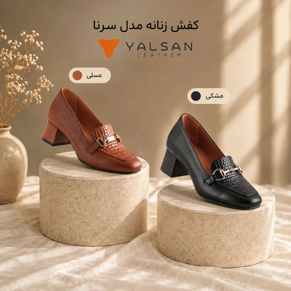 کفش پاشنه دار زنانه مدل سرنا کد 621-GC چرم یلسان — تصویر ۳