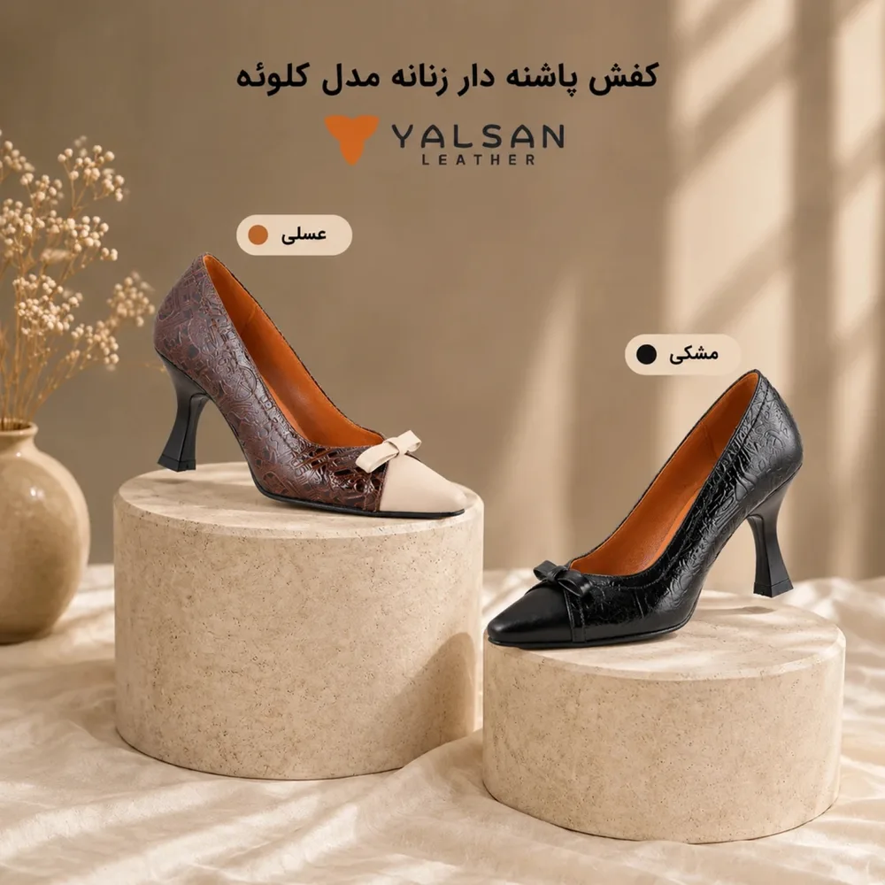 کفش پاشنه دار زنانه مدل کلوئه کد 648-CLP چرم یلسان — تصویر ۲