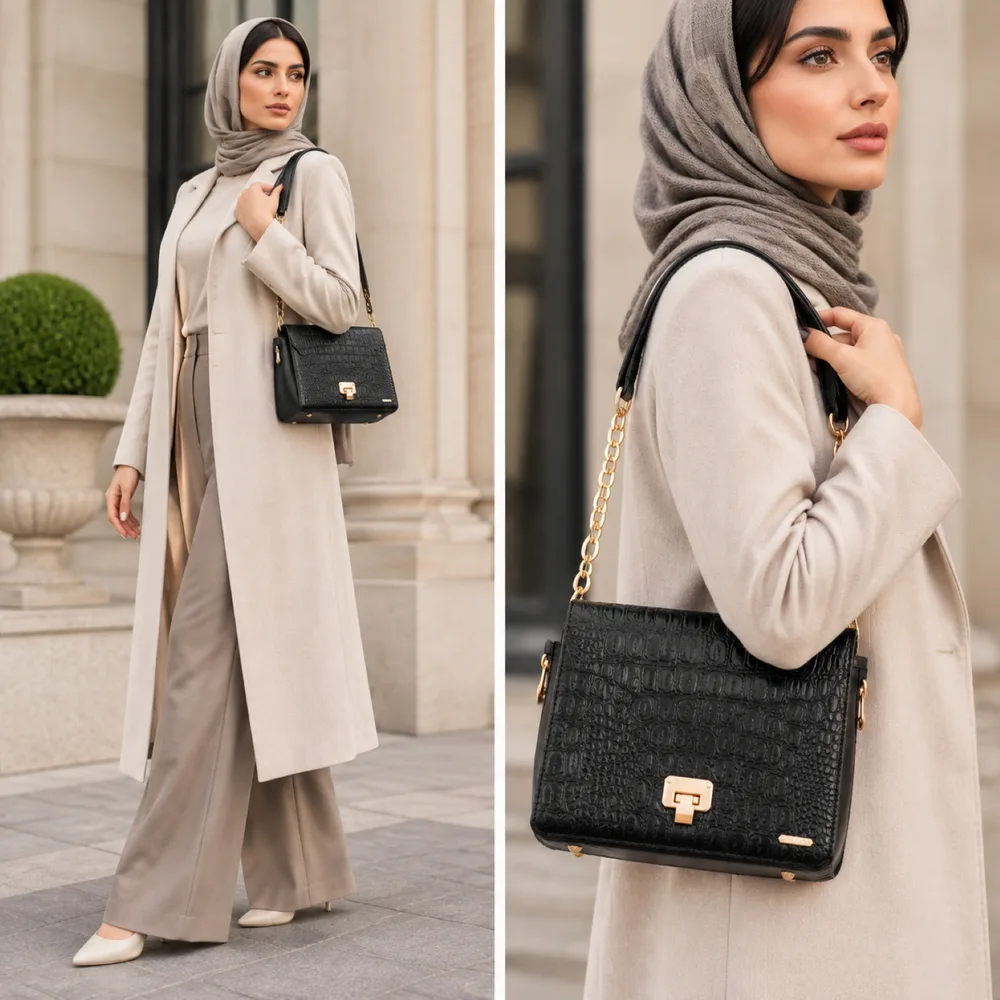 کیف دوشی زنانه مدل الین کد 036-GAN چرم یلسان — تصویر ۱۱