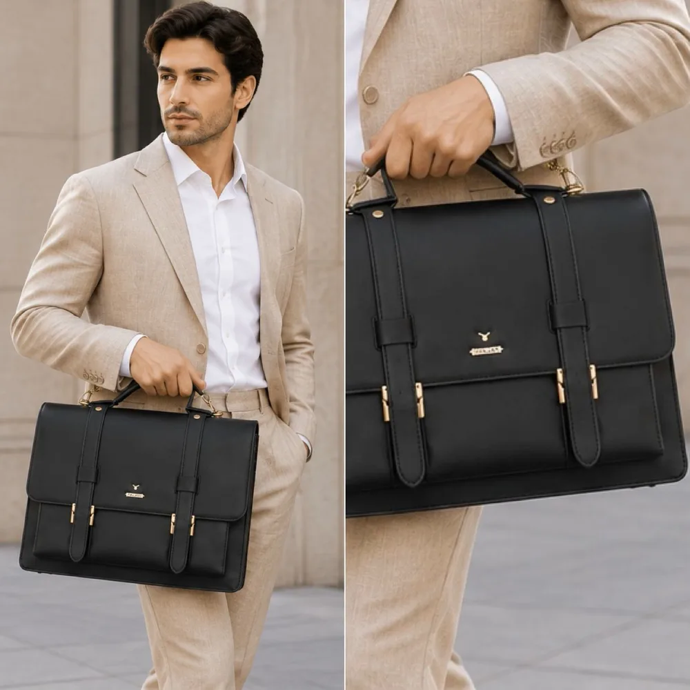 کیف اداری مردانه مدل آرات کد 069-GN چرم یلسان — تصویر ۹