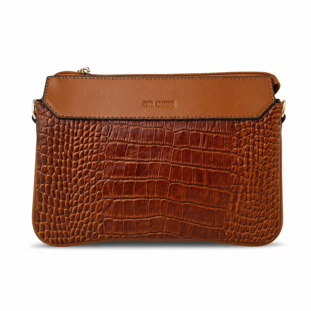 کیف دوشی زنانه چرم هشت پلاس مدل ۱۵۲۳ کد 116-8plus-GC چرم هشت پلاس — تصویر ۲