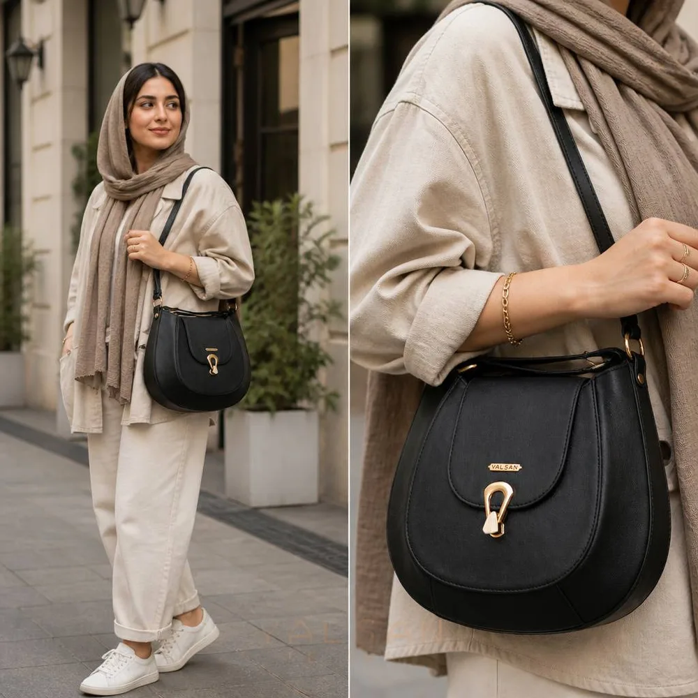 کیف دوشی زنانه مدل آوید کد 218-GN چرم یلسان — تصویر ۱۱