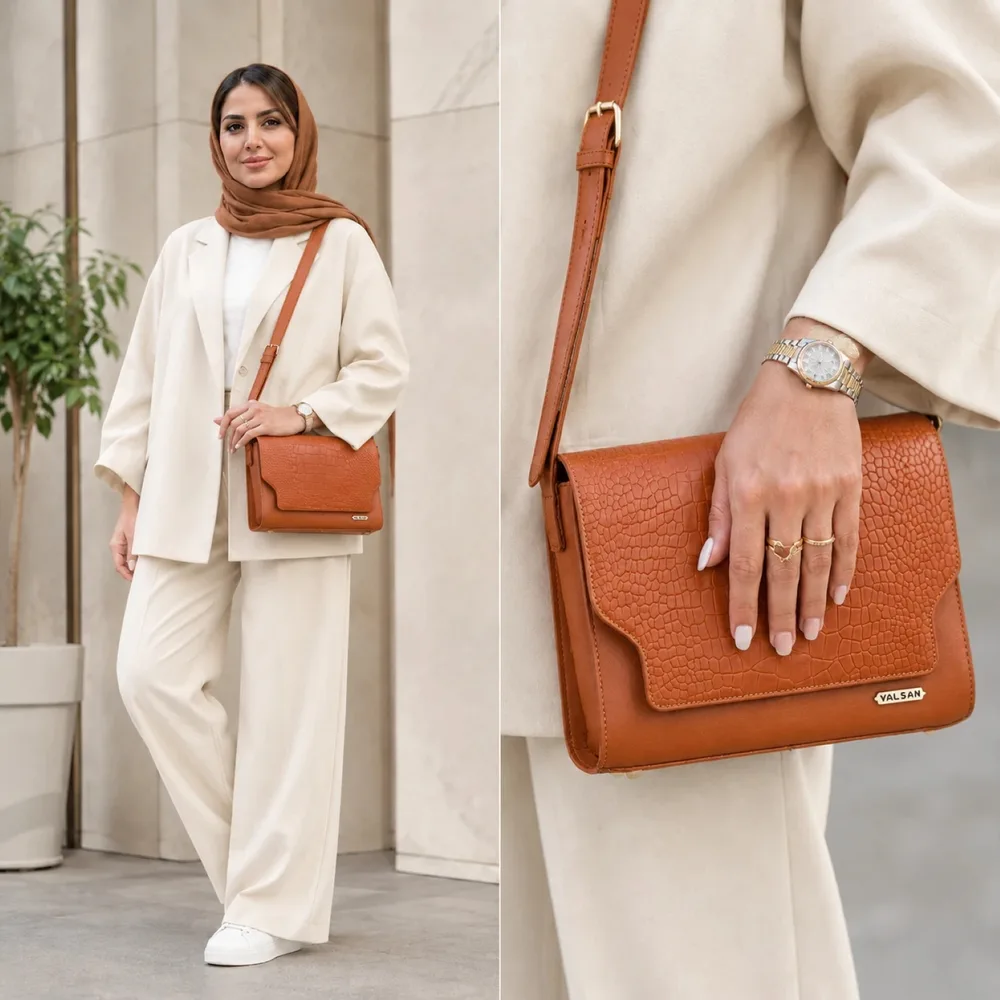 کیف دوشی زنانه مدل نلین کد 121-PRM چرم یلسان — تصویر ۱۲