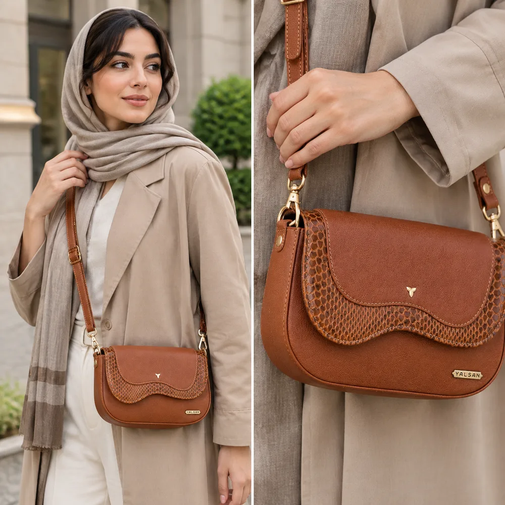کیف دوشی زنانه مدل هیوار کد 117-MRV چرم یلسان — تصویر ۱۶
