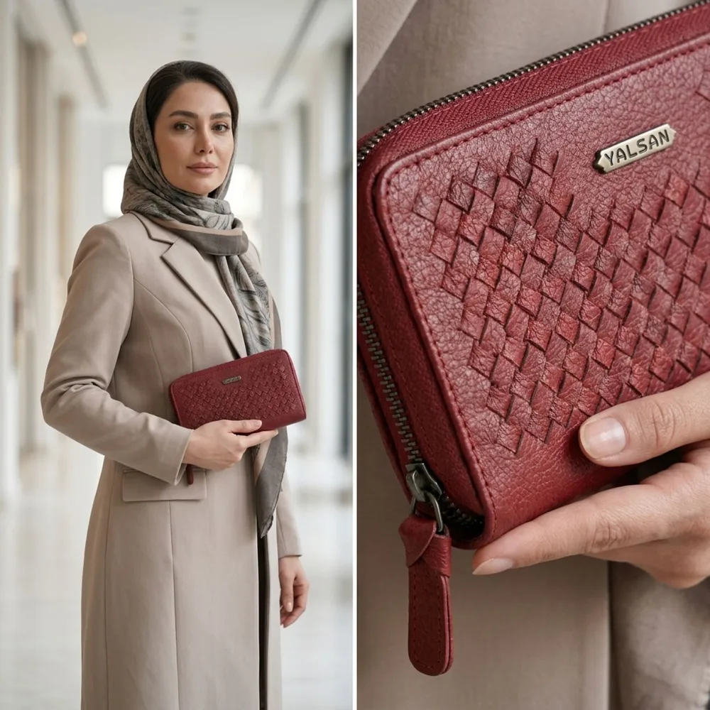 کیف پول زنانه مدل غزال کد 051-BF چرم یلسان — تصویر ۱۲